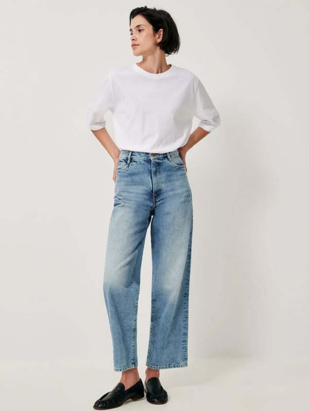 Sessun Bay Cruise Light Wash High-Waist Straight Leg Jeans Size Fr 38, Fits Us 4